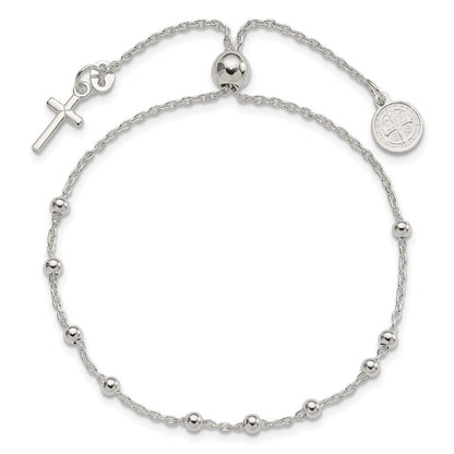 Sterlingsilber St. Benedict Verstellbar Rosenkranz Armband