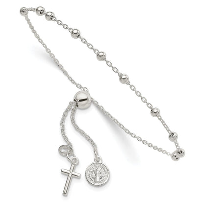 Sterlingsilber St. Benedict Verstellbar Rosenkranz Armband