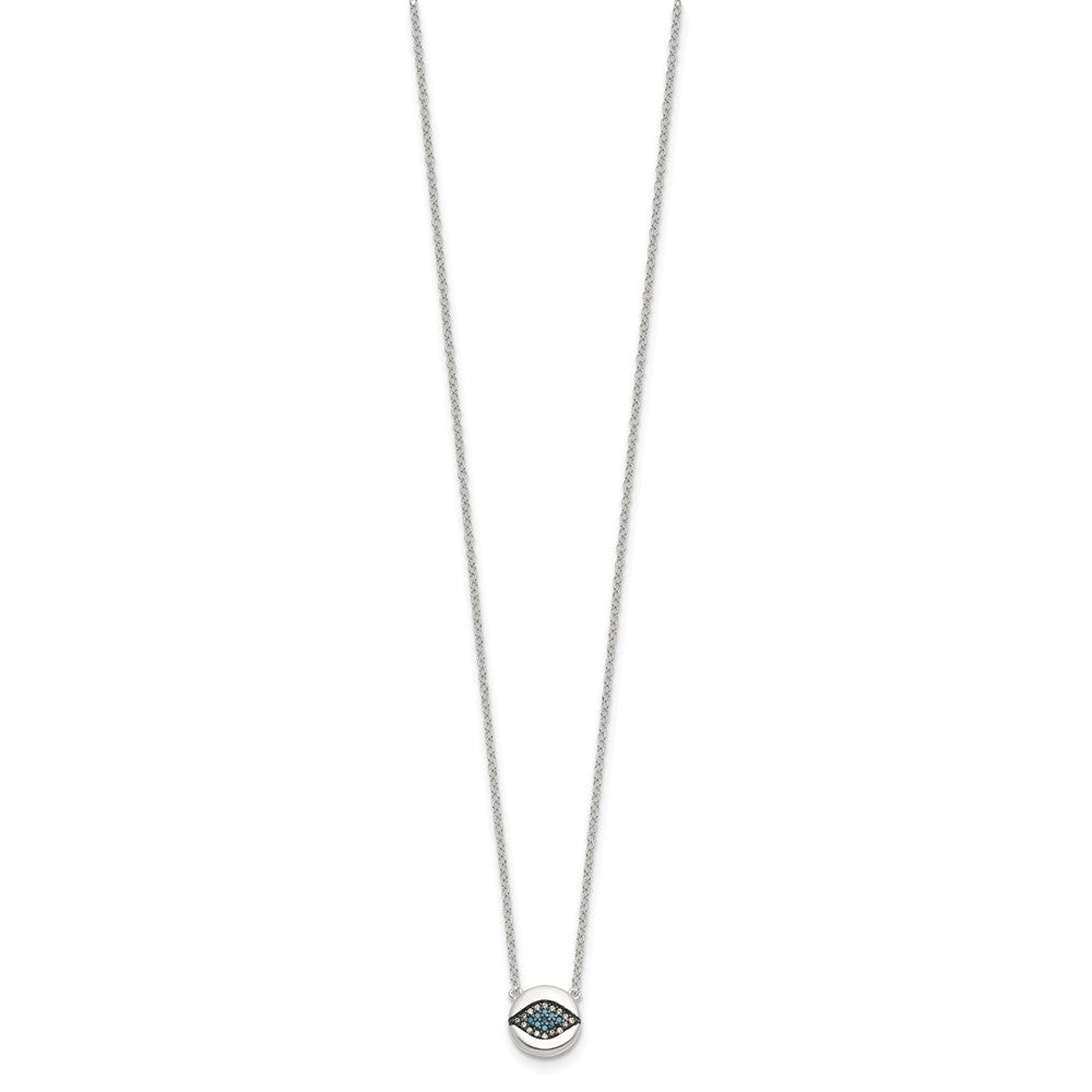 Sterlingsilber Mehrfarbig Zirkonia Böse Auge 16 Zoll mit 2 Zoll Verlängerung Halskette