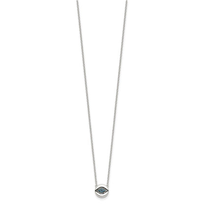Sterlingsilber Mehrfarbig Zirkonia Böse Auge 16 Zoll mit 2 Zoll Verlängerung Halskette