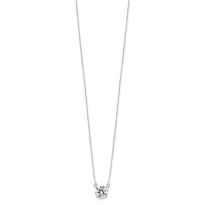Sterlingsilber Rhodiniert Poliert Rund 8mm Zirkonia Halskette