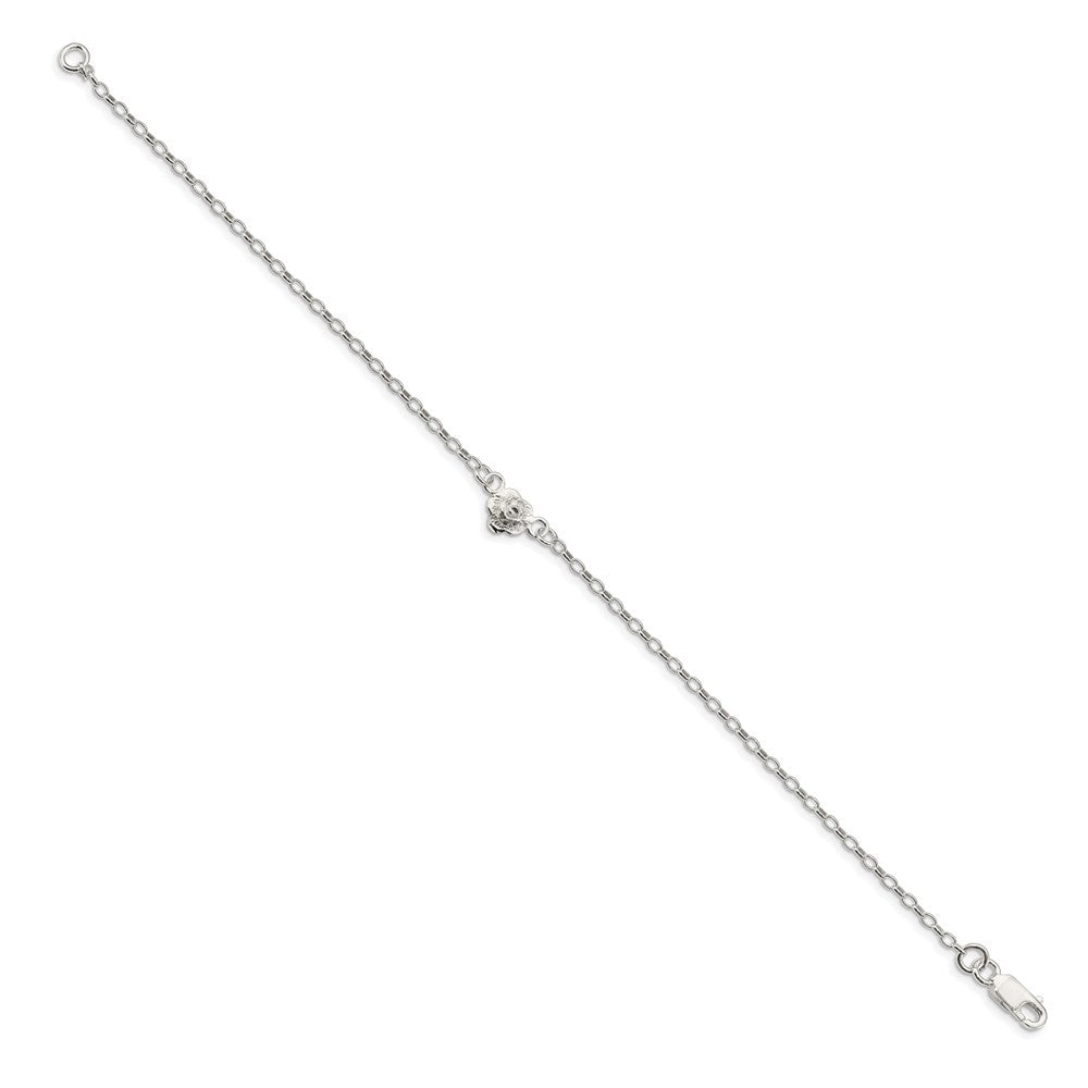 Sterlingsilber Blume Charm Fußkettchen