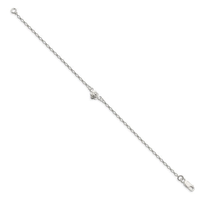 Sterlingsilber Blume Charm Fußkettchen