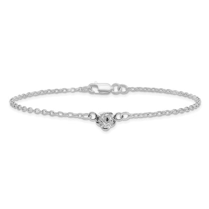 Sterlingsilber Blume Charm Fußkettchen
