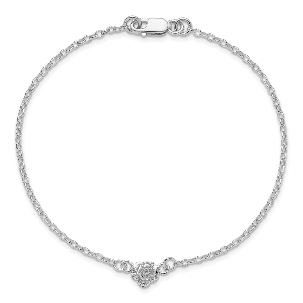 Sterlingsilber Blume Charm Fußkettchen