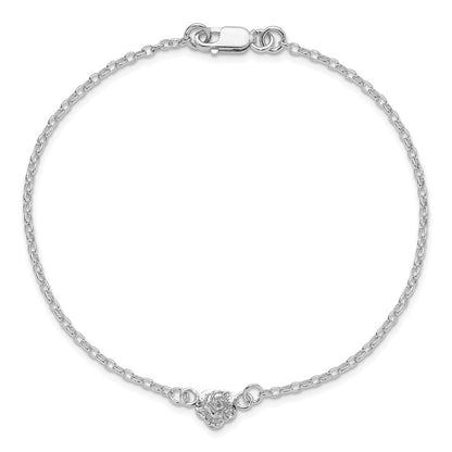 Sterlingsilber Blume Charm Fußkettchen