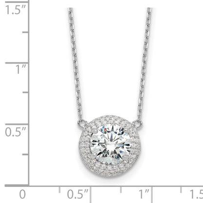 Sterlingsilber Rhodiniert 8mm Zirkonia 16 Zoll mit 2 Zoll Verlängerung. Halskette