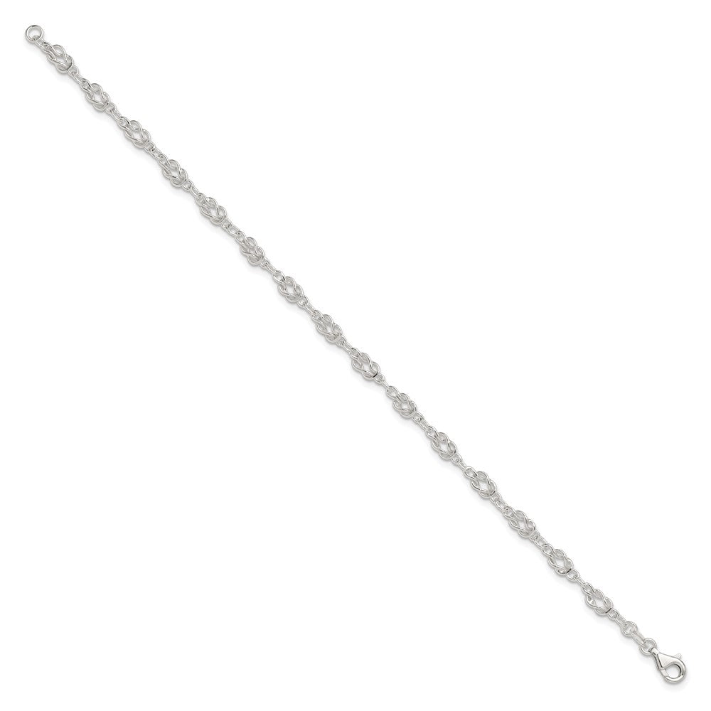 Sterlingsilber Massiv Poliert Fantasie Knoten-link Armband