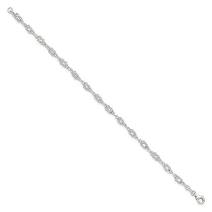 Sterlingsilber Massiv Poliert Fantasie Knoten-link Armband
