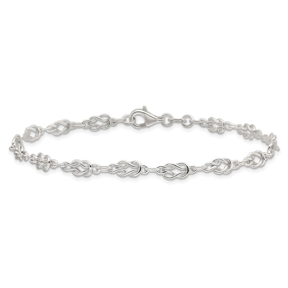 Sterlingsilber Massiv Poliert Fantasie Knoten-link Armband