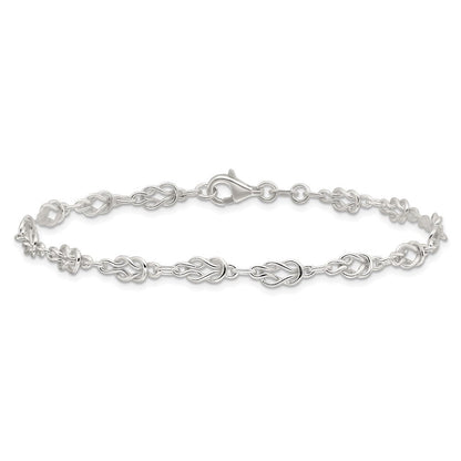 Sterlingsilber Massiv Poliert Fantasie Knoten-link Armband