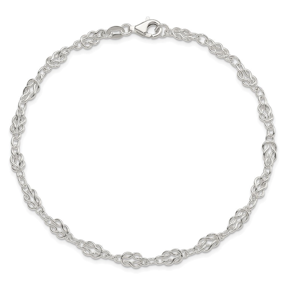 Sterlingsilber Massiv Poliert Fantasie Knoten-link Armband