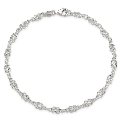 Sterlingsilber Massiv Poliert Fantasie Knoten-link Armband