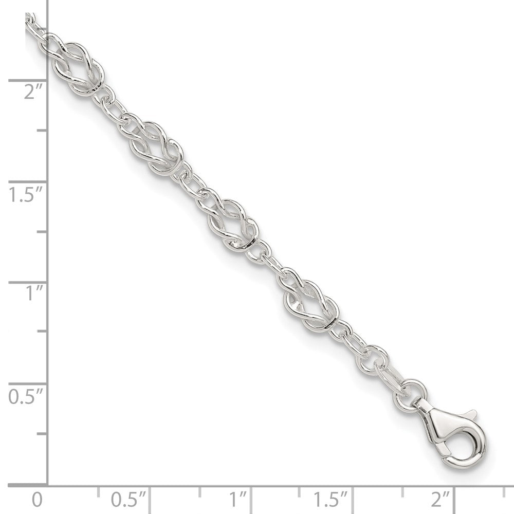 Sterlingsilber Massiv Poliert Fantasie Knoten-link Armband
