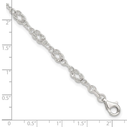 Sterlingsilber Massiv Poliert Fantasie Knoten-link Armband