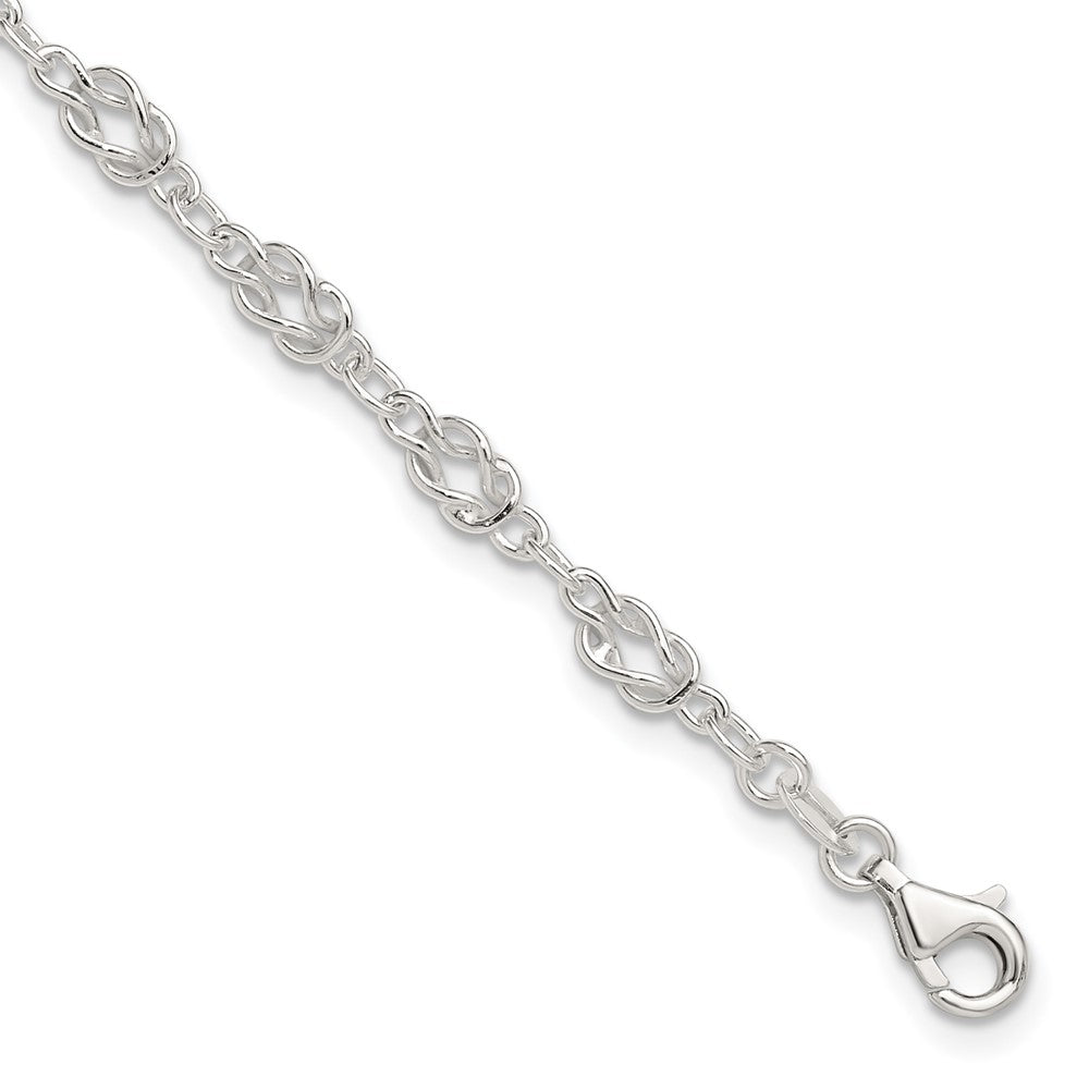 Sterlingsilber Massiv Poliert Fantasie Knoten-link Armband