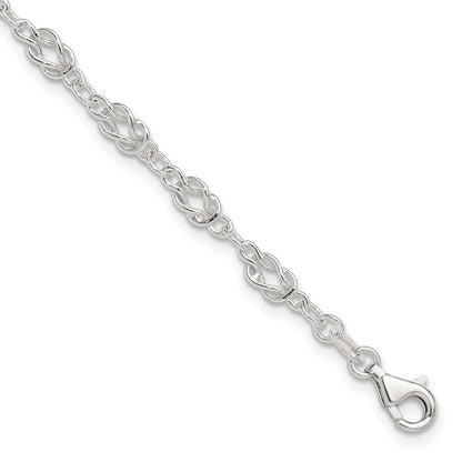 Sterlingsilber Massiv Poliert Fantasie Knoten-link Armband