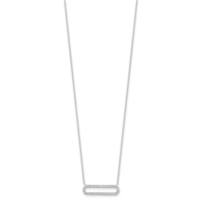 Sterlingsilber E-coated Zirkonia 18.25 Zoll mit 2 Zoll Verlängerung Halskette