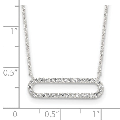Sterlingsilber E-coated Zirkonia 18.25 Zoll mit 2 Zoll Verlängerung Halskette