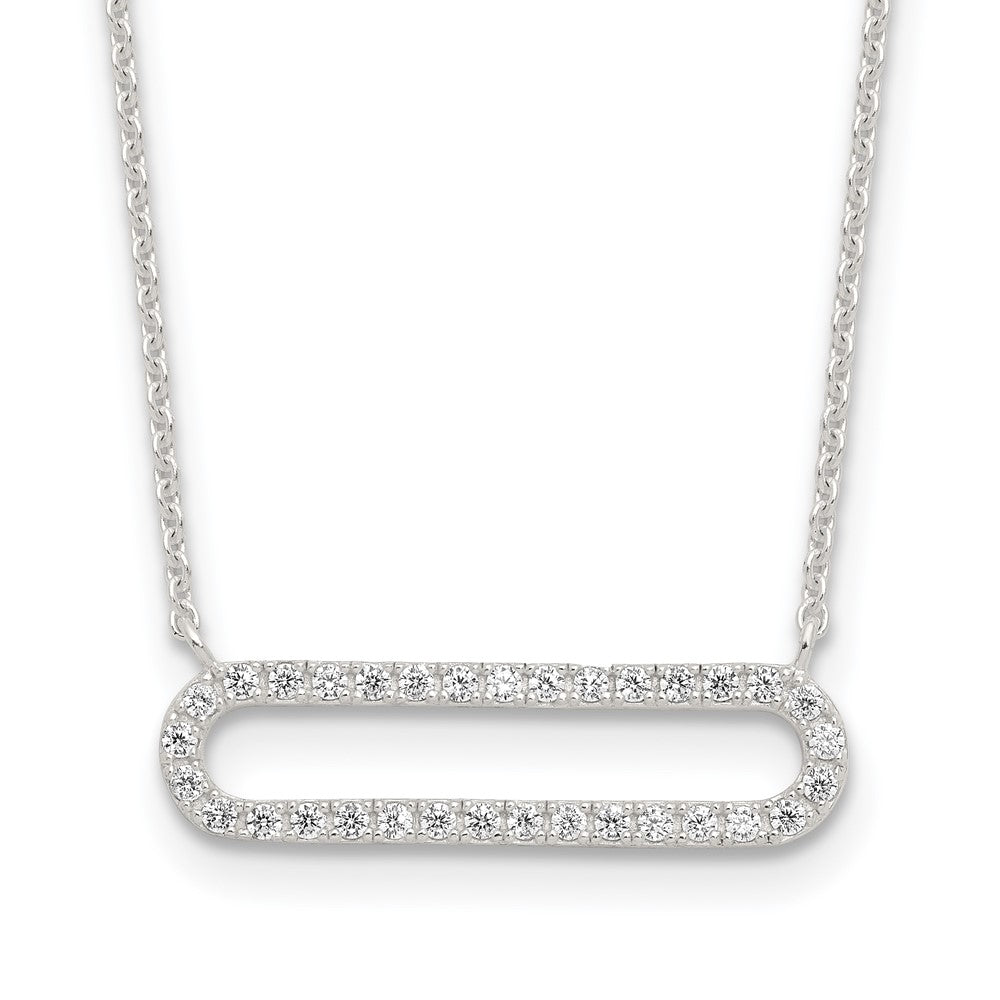 Sterlingsilber E-coated Zirkonia 18.25 Zoll mit 2 Zoll Verlängerung Halskette