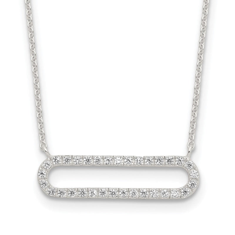 Sterlingsilber E-coated Zirkonia 18.25 Zoll mit 2 Zoll Verlängerung Halskette