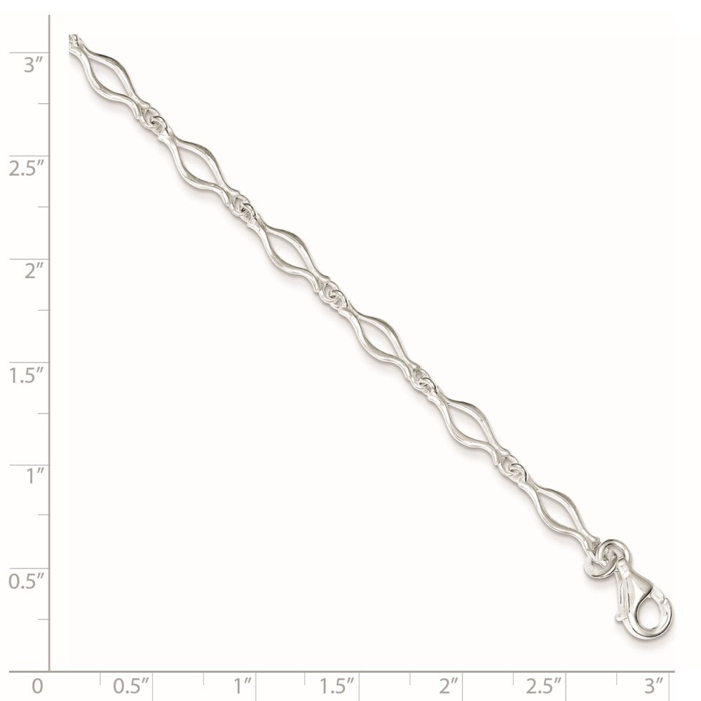 7.25 Zoll Sterlingsilber 5mm Fantasieglieder Armband