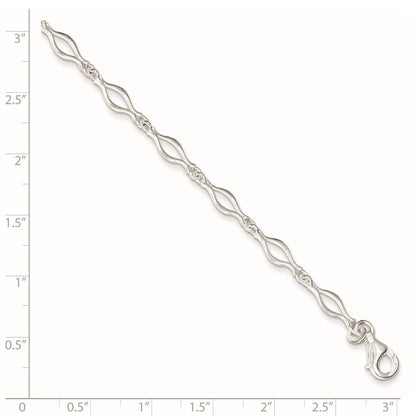 7.25 Zoll Sterlingsilber 5mm Fantasieglieder Armband