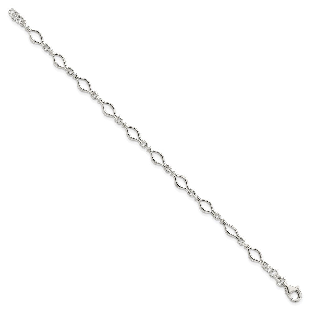 7.25 Zoll Sterlingsilber 5mm Fantasieglieder Armband