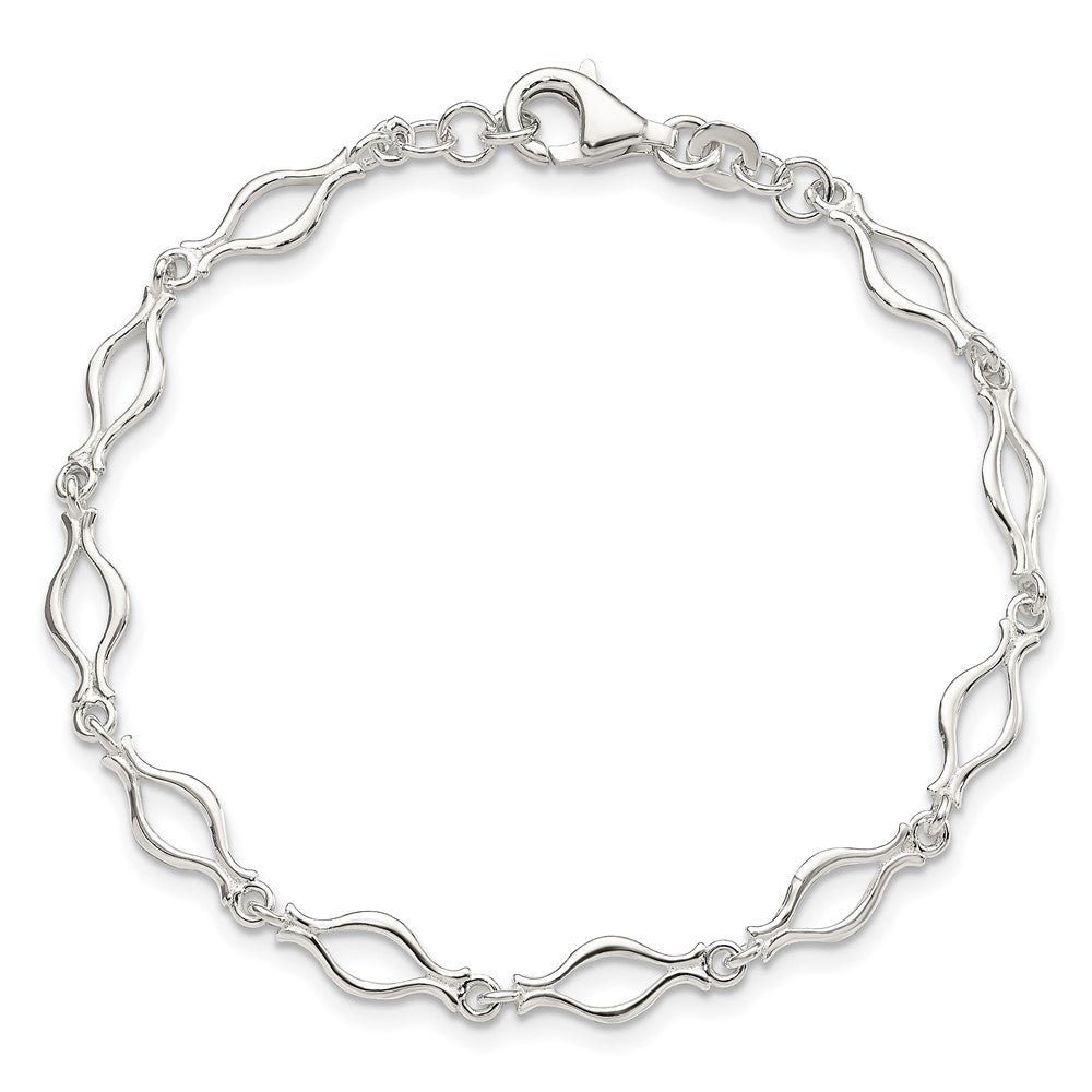 7.25 Zoll Sterlingsilber 5mm Fantasieglieder Armband