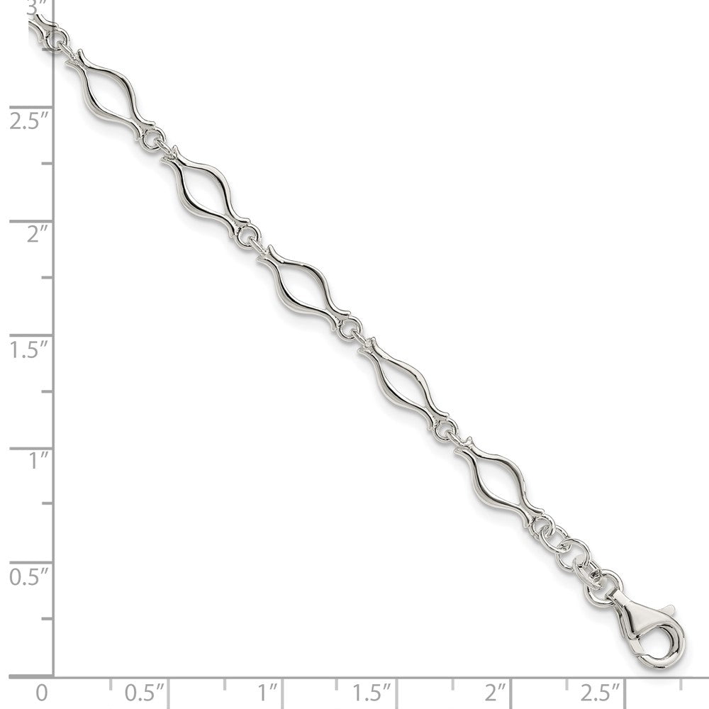 7.25 Zoll Sterlingsilber 5mm Fantasieglieder Armband