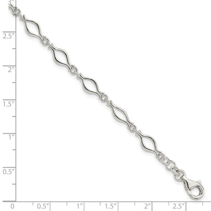 7.25 Zoll Sterlingsilber 5mm Fantasieglieder Armband