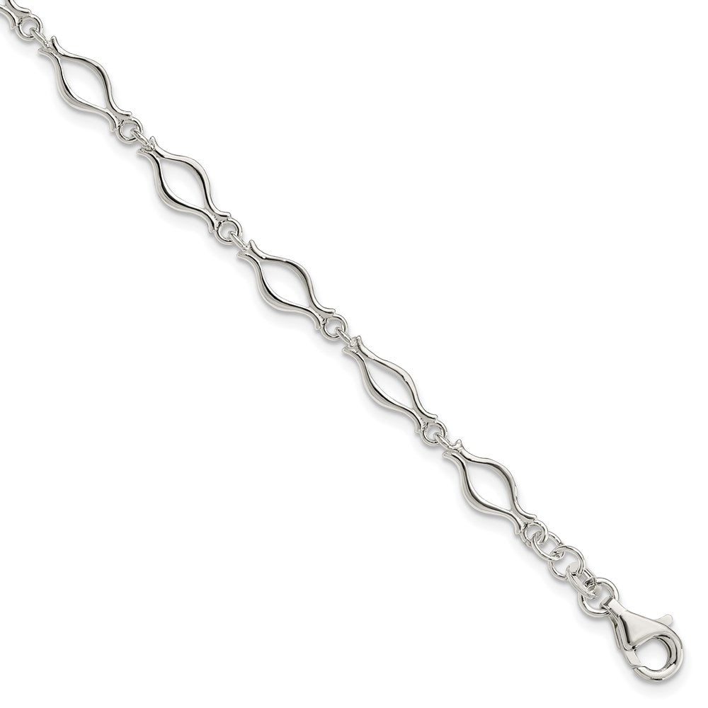 7.25 Zoll Sterlingsilber 5mm Fantasieglieder Armband