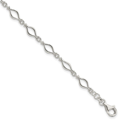 7.25 Zoll Sterlingsilber 5mm Fantasieglieder Armband