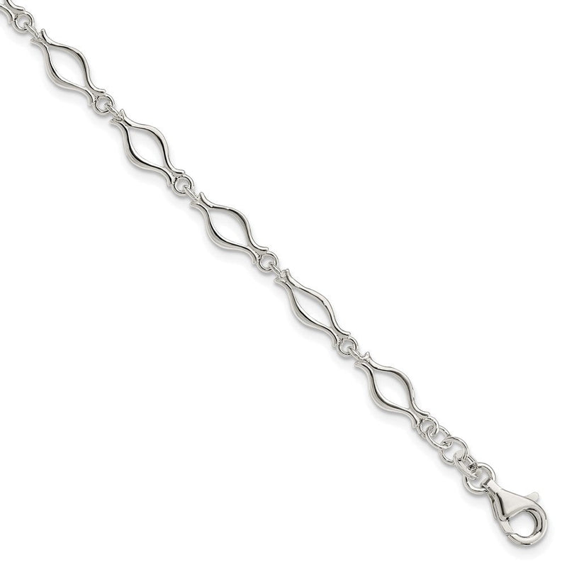 7.25 Zoll Sterlingsilber 5mm Fantasieglieder Armband