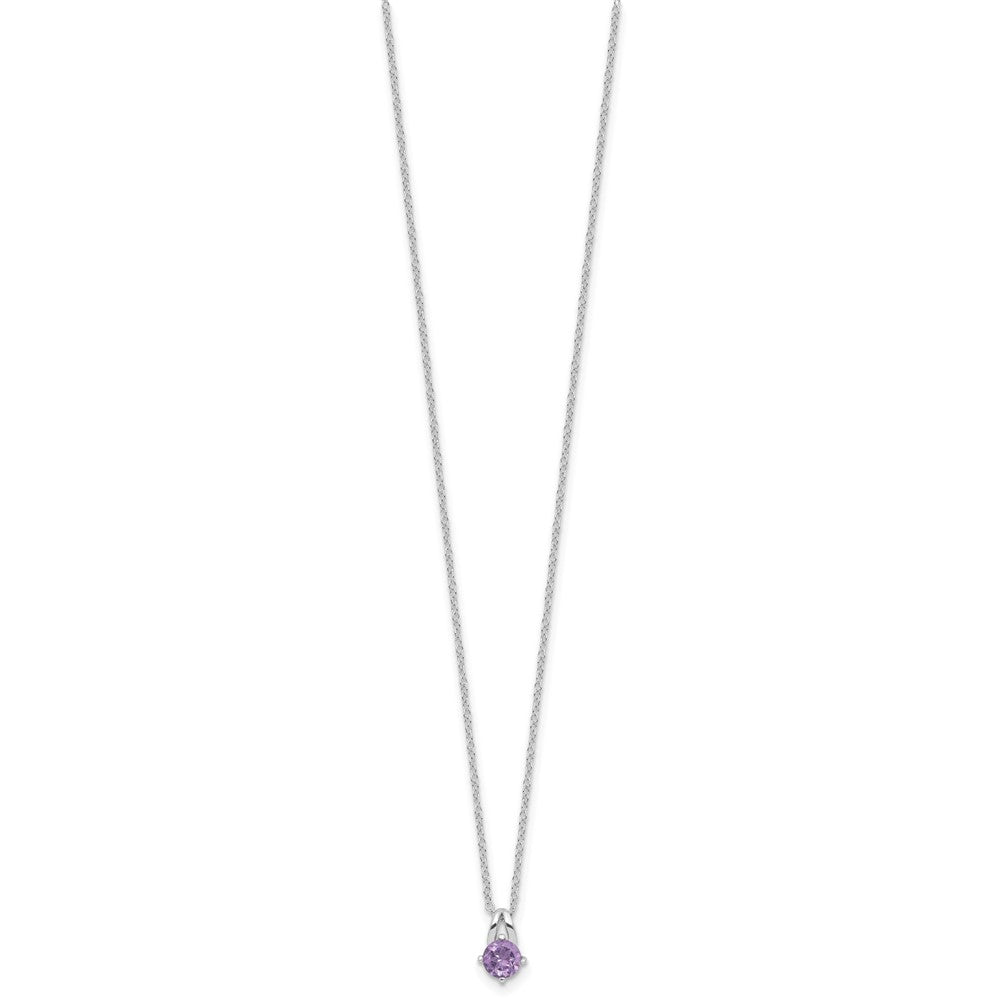 Sterlingsilber Rhodiniert.45am Amethyst 16 Zoll mit 2 Zoll Verlängerung Halskette