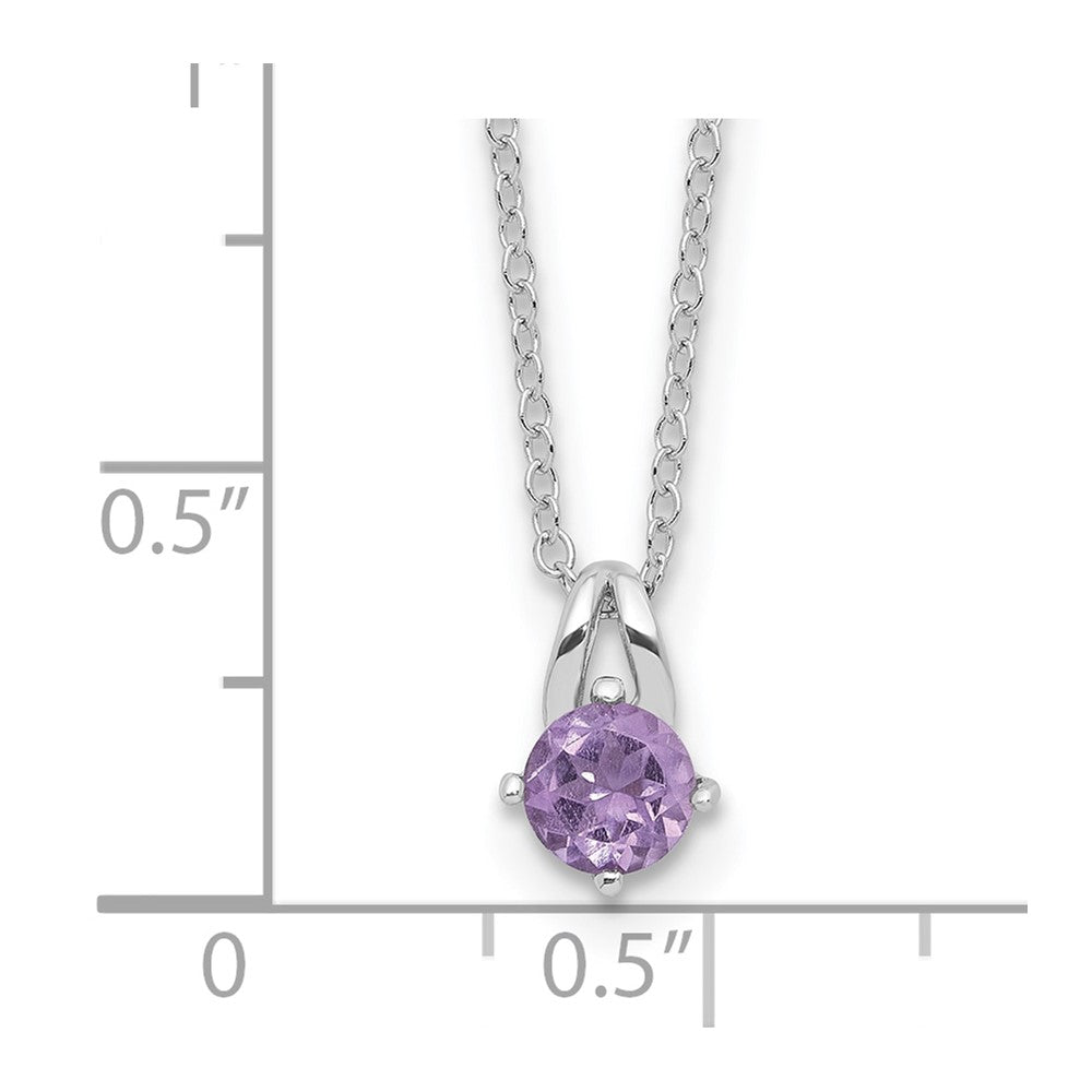 Sterlingsilber Rhodiniert.45am Amethyst 16 Zoll mit 2 Zoll Verlängerung Halskette