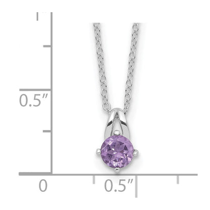 Sterlingsilber Rhodiniert.45am Amethyst 16 Zoll mit 2 Zoll Verlängerung Halskette