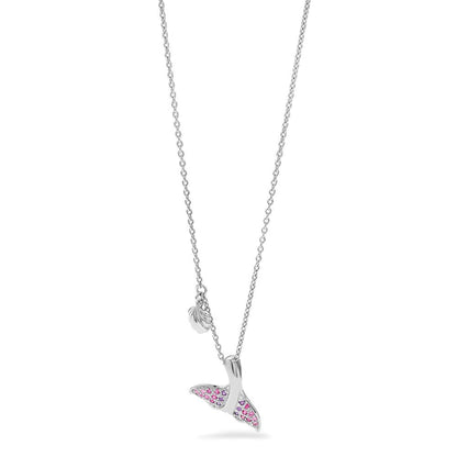 Sterlingsilber Rhodiniert Seashell 15mm Medaillon Halskette