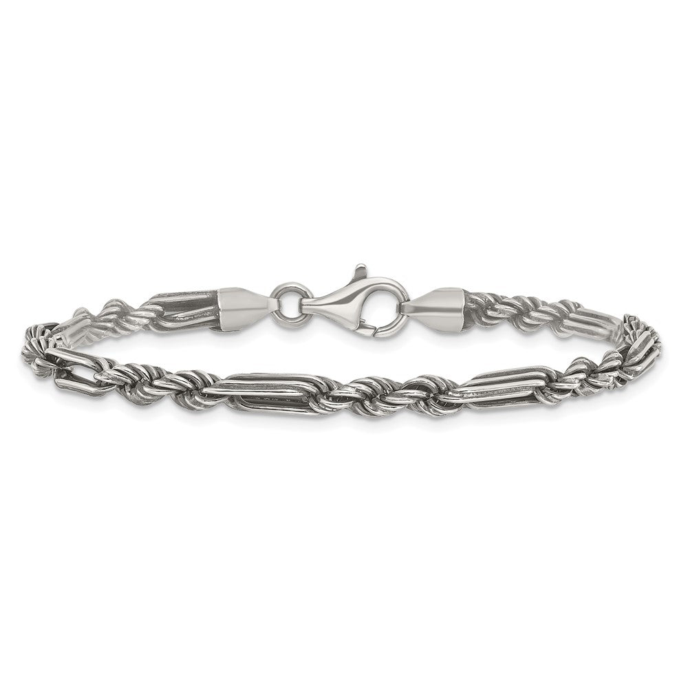 Sterlingsilber Antikisiert Milano Figaro Herren Gliederarmband