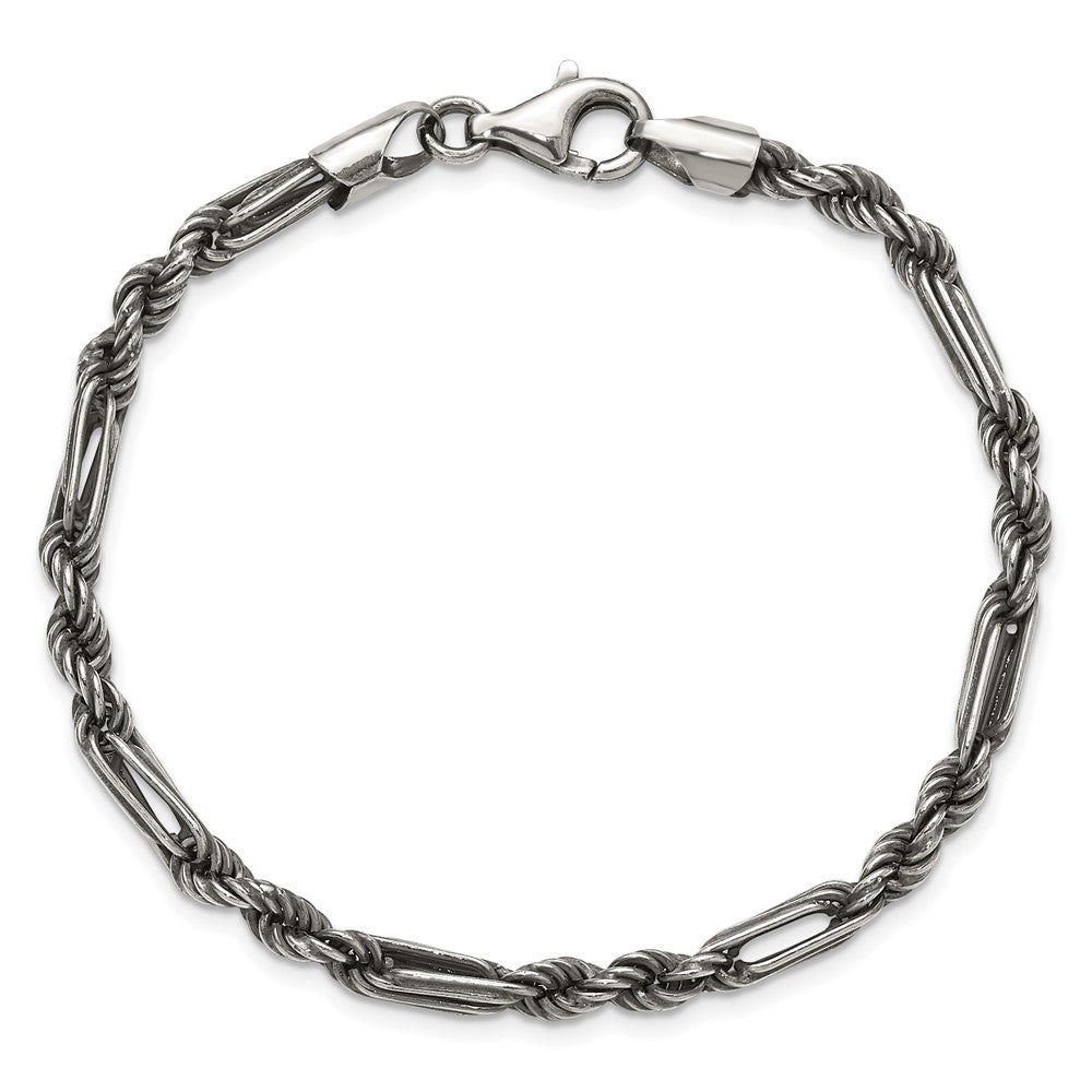 Sterlingsilber Antikisiert Milano Figaro Herren Gliederarmband