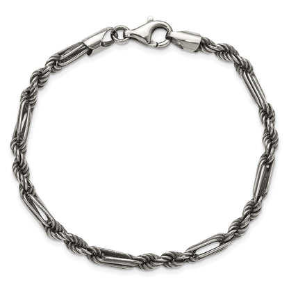 Sterlingsilber Antikisiert Milano Figaro Herren Gliederarmband