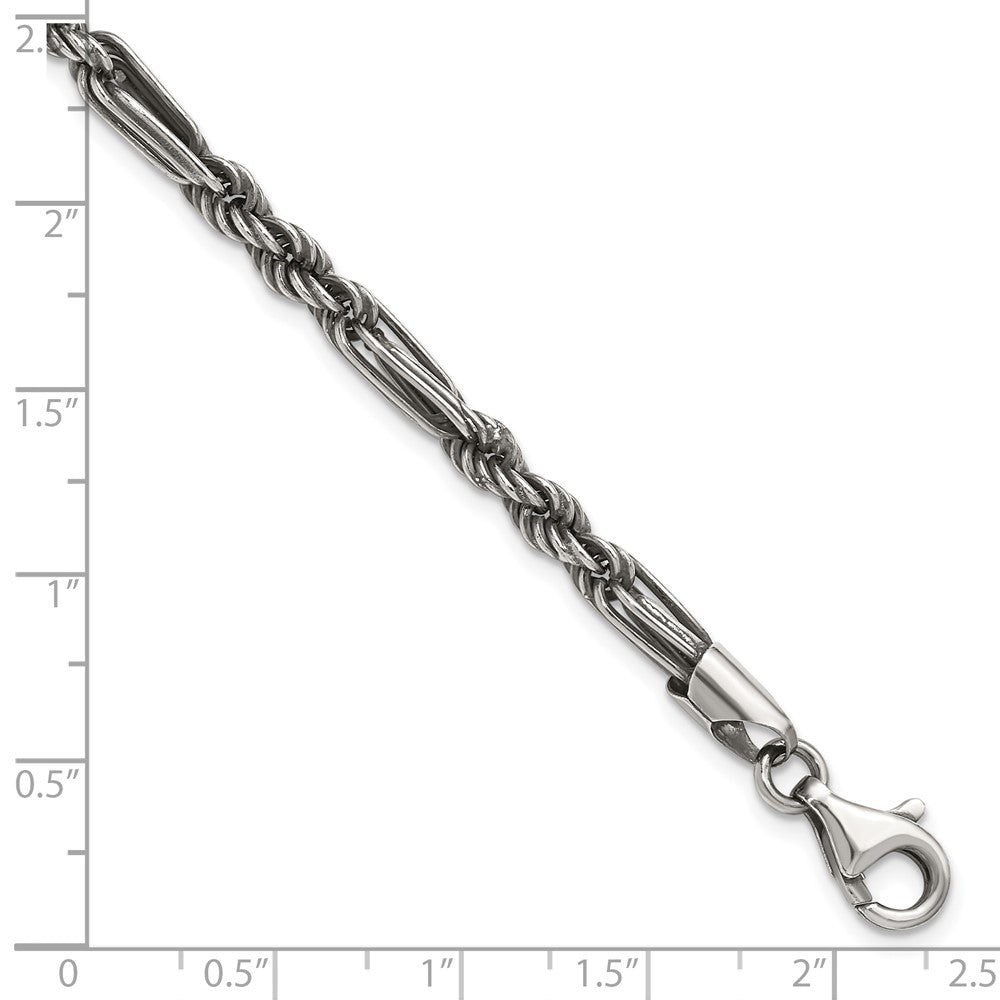 Sterlingsilber Antikisiert Milano Figaro Herren Gliederarmband