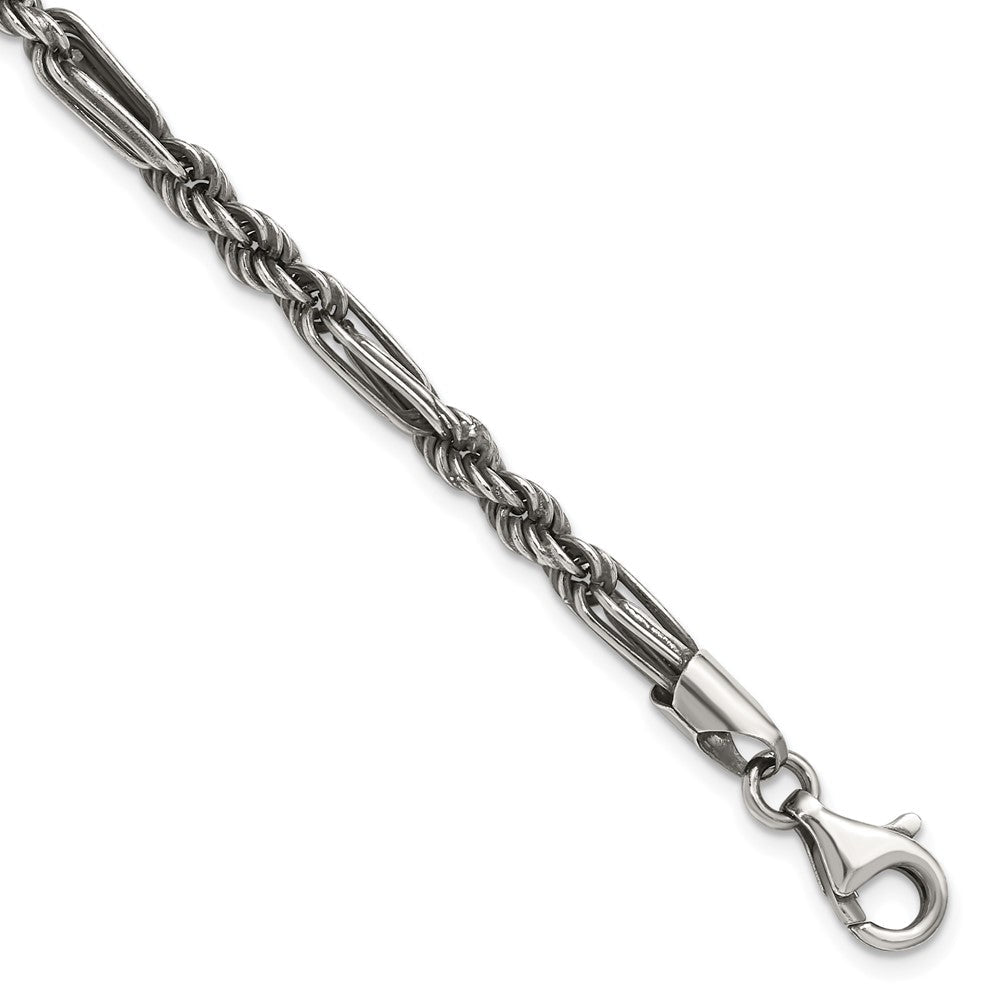 Sterlingsilber Antikisiert Milano Figaro Herren Gliederarmband