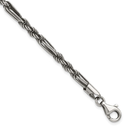 Sterlingsilber Antikisiert Milano Figaro Herren Gliederarmband