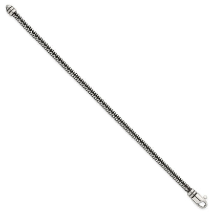 Sterlingsilber Antikisiert Poliert Franco Kette 4.25mm Armband