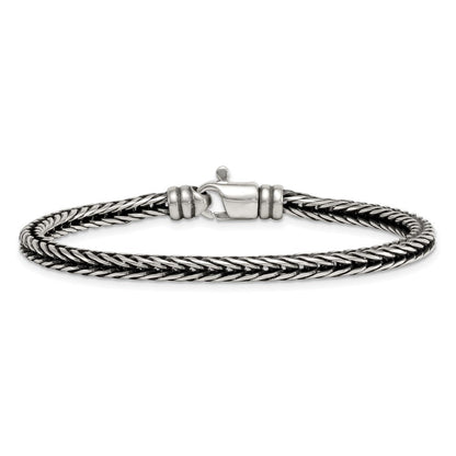 Sterlingsilber Antikisiert Poliert Franco Kette 4.25mm Armband