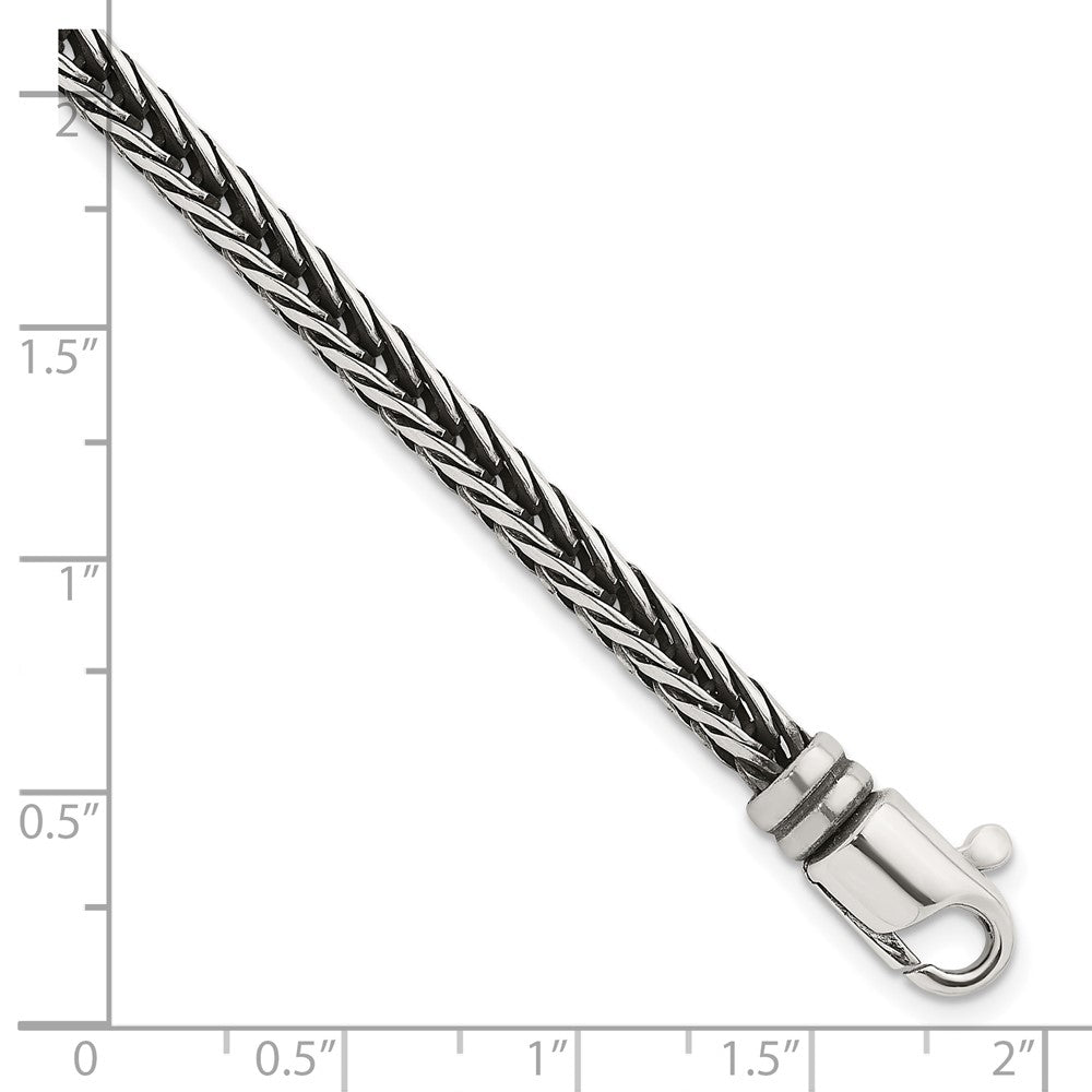 Sterlingsilber Antikisiert Poliert Franco Kette 4.25mm Armband