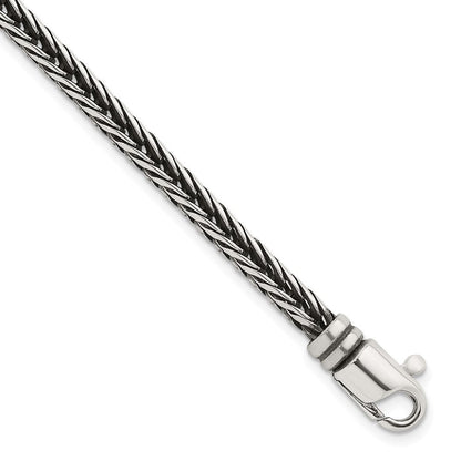 Sterlingsilber Antikisiert Poliert Franco Kette 4.25mm Armband
