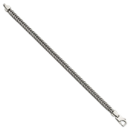 Sterlingsilber Antikisiert Poliert Weizen 6mm Gliederarmband