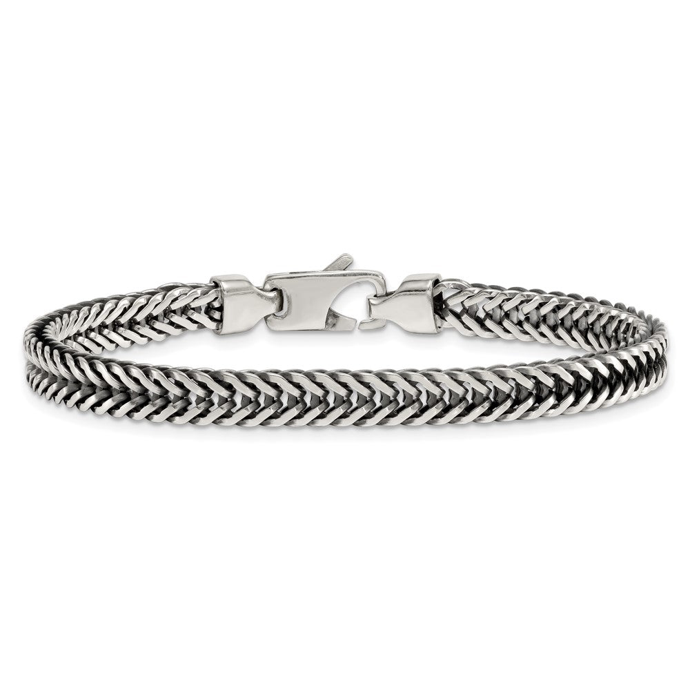 Sterlingsilber Antikisiert Poliert Weizen 6mm Gliederarmband